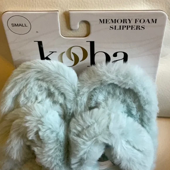 Kooba Memory Foam Slippers Small Blue New - Picture 2 of 5